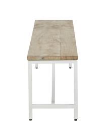 Banco de madera maciza Raw, Asiento: madera de mango maciza, c, Estructura: metal con pintura en polv, Asiento: madera de mango, Estructura: blanco mate, An 170 x Al 47 cm