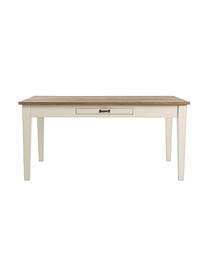 Mesa de comedor Siena, Estructura: madera de wadang, Tablero: madera de teca Acabado a , Beige, crema, An 160 x F 90 cm