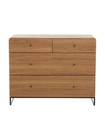 Commode Sally, Brun, noir, larg. 100 x haut. 80 cm