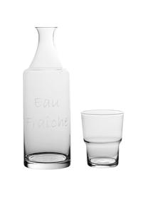 Karafset Pilla met tekst, 2-delig, Glas, Transparant, Set met verschillende formaten