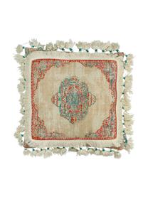 Cuscino con nappe e imbottitura Latina, Beige, multicolore, Larg. 45 x Lung. 45 cm