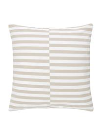 Housse de coussin 45x45 blanc / taupe Ivo, Blanc, beige