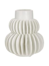 Kleine Design-Vase Bela aus Steingut, Steingut, Weiss, Ø 12 x H 14 cm