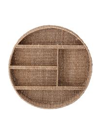 Rond rotan wandrek Bankuan, Bankuan-gras, rotan, gecoat metaal, Bruin, Ø 76 x D 14 cm