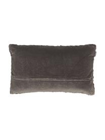 Coussin rectangulaire en velours gris Smock, Gris