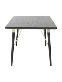 Mesa de comedor Marlena, Tablero: tablero de fibras de dens, Patas: metal, pintado, Negro, dorado, An 180 x F 90 cm