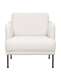Teddy-Sessel Fluente, Bezug: 100 % Polyester (Teddyfel, Gestell: Massives Kiefernholz, FSC, Beine: Metall, pulverbeschichtet, Teddy Cremeweiss, B 74 x T 85 cm