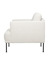 Teddy-Sessel Fluente, Bezug: 100 % Polyester (Teddyfel, Gestell: Massives Kiefernholz, FSC, Beine: Metall, pulverbeschichtet, Teddy Cremeweiss, B 74 x T 85 cm