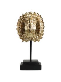 Decoratief object Turtle, 15% polyresin, 35% acryl, 25% polyester, 25% kwartszandvulling, Goudkleurig, zwart, B 14 cm x H 28 cm