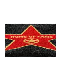 Felpudo Home Of Fame, Parte superior: 100% fibras de coco, Reverso: 100% PVC, Negro, rojo, dorado, An 45 x L 75 cm