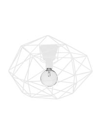 Plafonnier en métal blanc Diamond, Blanc