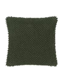 Federa arredo in cotone Indi, 100% cotone, Verde scuro, Larg. 45 x Lung. 45 cm