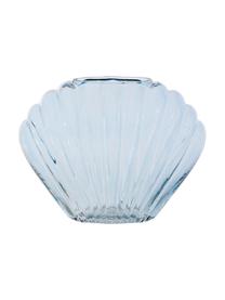 Vase en verre teinté bleu Leucie, Verre, Bleu, transparent, larg. 28 x haut. 22 cm