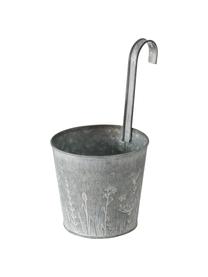 Macetero pequeño de balcón Silene, Metal galvanizado, Zinc, Ø 14 x Al 24 cm