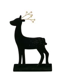 Cerf décoratif Thalo, 2 élém., MDF (panneau en fibres de bois à densité moyenne), enduit, Noir, couleur dorée, Lot de différentes tailles