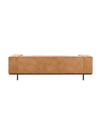 Leder-Sofa Abigail (3-Sitzer) in Braun mit Metall-Füssen, Bezug: Lederfaserstoff (70% Lede, Beine: Metall, lackiert, Leder Braun, B 230 x T 95 cm