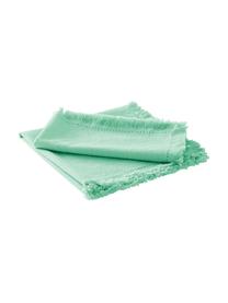 Servilletas de tela Hilma, 2 uds., Algodón, Verde menta, An 45 x L 45 cm