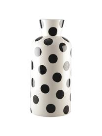 Vase en grès à pois Pois, Grès cérame, Noir, blanc, Ø 14 x haut. 31 cm