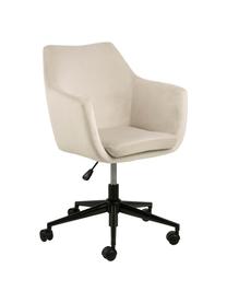 Fauteuil de bureau en velours Nora, hauteur ajustable, Velours beige, larg. 58 x prof. 58 cm