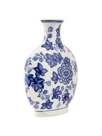 Wazon z ceramiki Blue Flowers, Ceramika, Złamana biel, niebieski, S 26 x W 32 cm