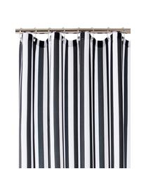 Pruhovaný sprchový záves Hanne, 100 % polyester, Čierna, biela, Š 180 x D 200 cm