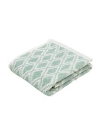 Toalla estampada doble cara Ava, Verde menta, blanco crema, Toalla manos, An 50 x L 100 cm, 2 uds.