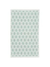 Toalla estampada doble cara Ava, Verde menta, blanco crema, Toalla manos, An 50 x L 100 cm, 2 uds.