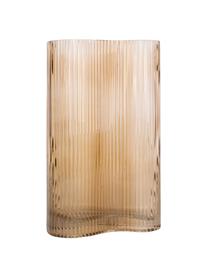 Glazen vaas Allure Wave in lichtbruin, Getint glas, Lichtbruin, 10 x 27 cm