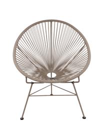 Loungesessel Bahia aus Kunststoff-Geflecht, Sitzfläche: Kunststoff, Gestell: Metall, pulverbeschichtet, Taupe, B 81 x T 73 cm