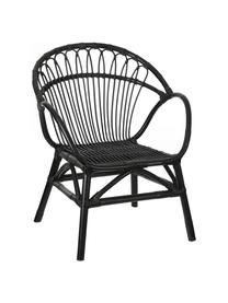 Poltrona in rattan Martino, Rattan laccato, Nero, Larg. 67 x Prof. 68 cm