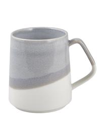 Tazas de porcelana Ilan, 2 uds., Porcelana, Azul, gris, blanco crema, Ø 8,5 x Al 10 cm