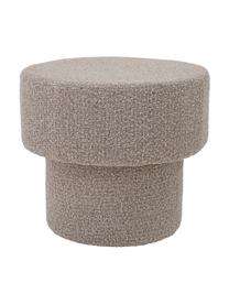 Bouclé-Hocker Raymon in Braun, Bezug: Polyester, Gestell: Sperrholz, Bouclé Graubraun, Ø 50 x H 44 cm