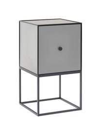 Table de chevet design Frame, Structure et cadre : noir Corps : gris foncé, larg. 35 x haut. 63 cm