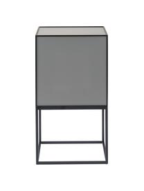 Comodino di design Frame, Struttura e cornice: nero Corpo: grigio scuro, Larg. 35 x Alt. 63 cm