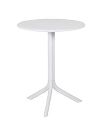 Tavolino rotondo regolabile in altezza Step, Plastica, fibra di vetro rinforzata, Bianco opaco, Ø 60 x Alt. 75 cm