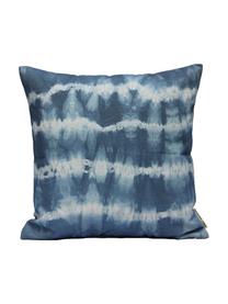 Housse de coussin imprimé batik Victoria, Blanc, bleu