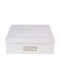 Aufbewahrungsbox Oskar, Box: fester, laminierter Karto, Weiss, B 26 x H 9 cm