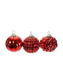 Set palline di Natale Red Variety, 3 pz., Vetro verniciato, Rosso, Ø 10 cm