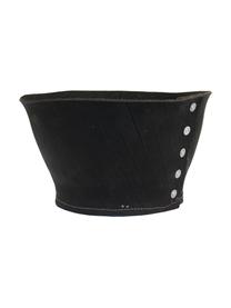 Grote handgemaakte plantenpot Reuse, Rubber, gerecycled, Zwart, 40 x 21 cm