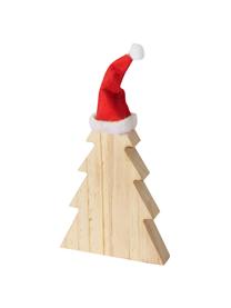 Objet décoratif sapin de Noël en bois Fynna, 2 élém., Bois de pin, Bois clair, rouge, Lot de différentes tailles