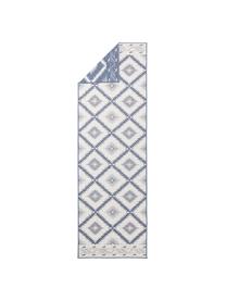 Alfombra reversible de interior y exterior Malibu, Azul, crema, An 80 x L 350 cm