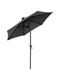 Parasol Siesta, Frame: gecoat aluminium, Bekleding: polyester, Antraciet, zwart, Ø 180 x H 200 cm