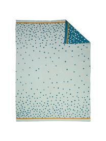 Coperta lavorata a maglia Happy Dots, Blu, Larg. 80 x Lung. 100 cm