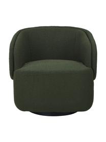 Sillón giratorio en tejido bouclé Irene, Tapizado: tejido bouclé (100% polié, Estructura: metal, Patas: metal recubierto, Bouclé verde oscuro, An 74 x F 70 cm