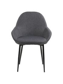 Krzesło z podłokietnikami Candis, Tapicerka: poliester, Nogi: metal lakierowany, Szary, czarny, S 60 x W 85 cm