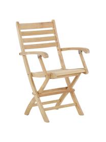 Silla con reposabrazos para exterior de madera York, Madera de teca lijada, Teca, An 51 x Al 86 cm