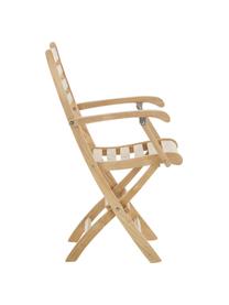 Silla con reposabrazos para exterior de madera York, Madera de teca lijada, Teca, An 51 x Al 86 cm