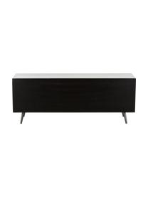 Credenza bassa industriale Sol, Nero, legno di pino, Larg. 155 x Alt. 58 cm