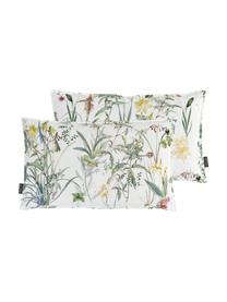 Kussenhoes Anjuli met bloemenprint, 100% katoen, Wit, multicolour, B 30 x L 50 cm