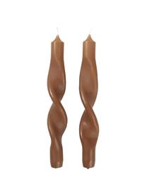 Velas cónicas Twist, 2uds., Cera, Beige, Ø 2 x Al 23 cm